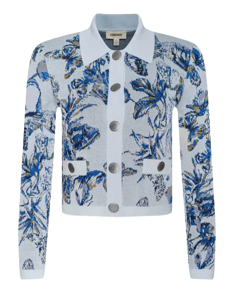 L'Agence Osiris jacquard-knit cardigan - Grau Grau