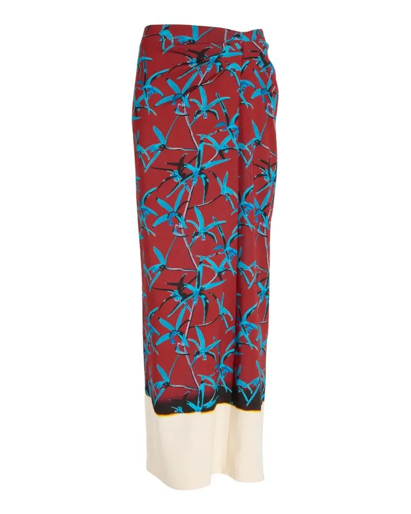 Proenza Schouler Anais Rock aus bedrucktem Stretch-Cady - Rot Rot