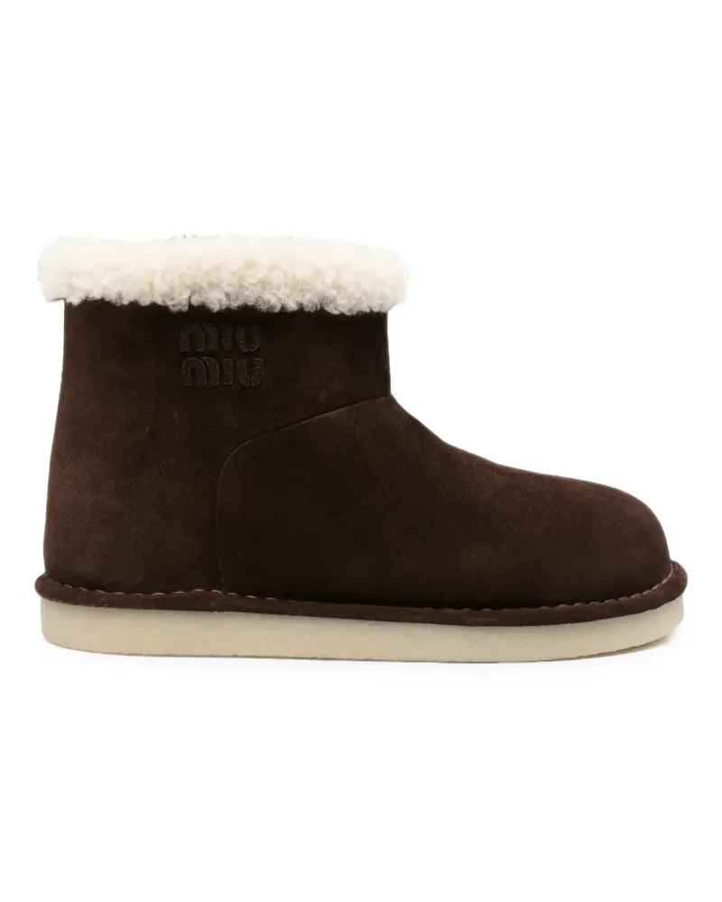 Miu Miu Stiefel mit Shearling-Besatz - Braun Braun