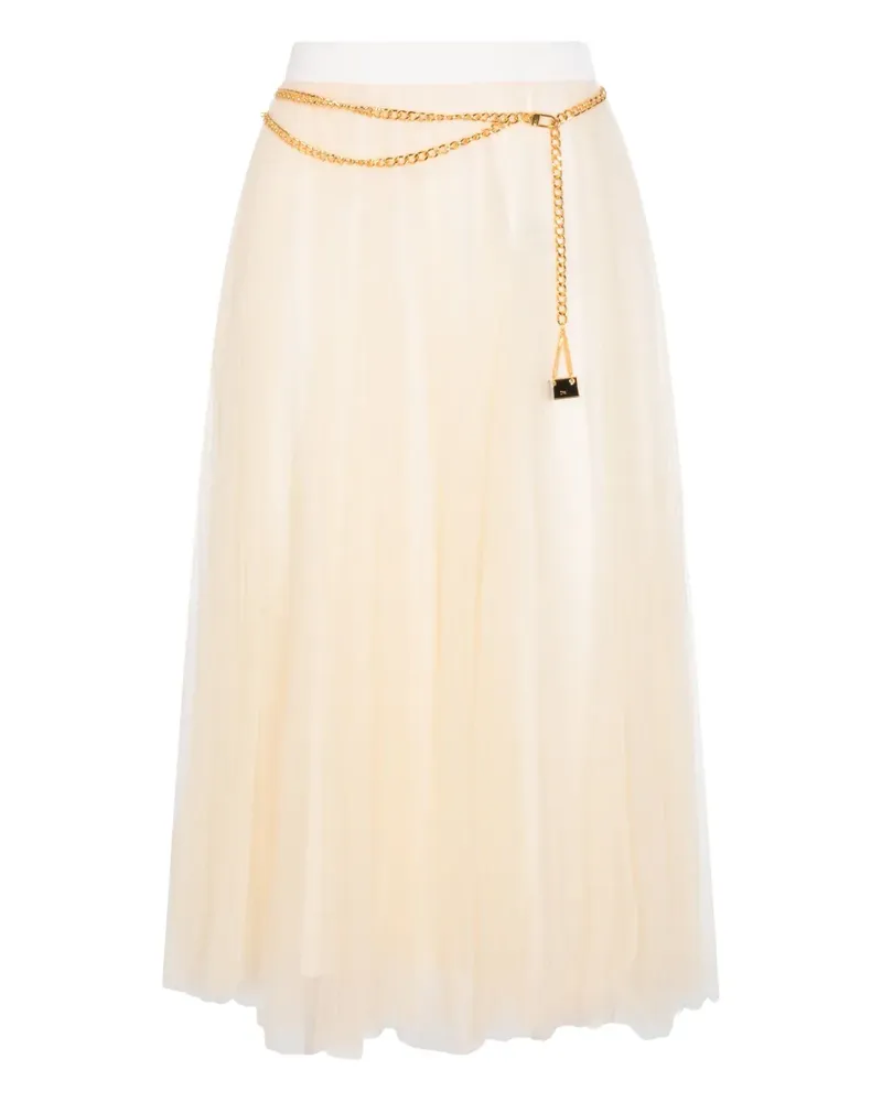 Elisabetta Franchi Rock mit Kettendetail - Nude Nude
