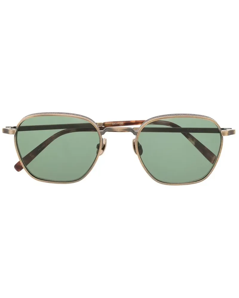 MATSUDA Eckige Brille mit Logo-Gravur - Gold Gold