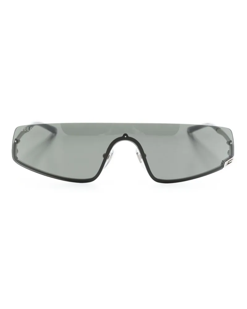 Gucci Square G Sonnenbrille mit Shield-Gestell - Silber Silber