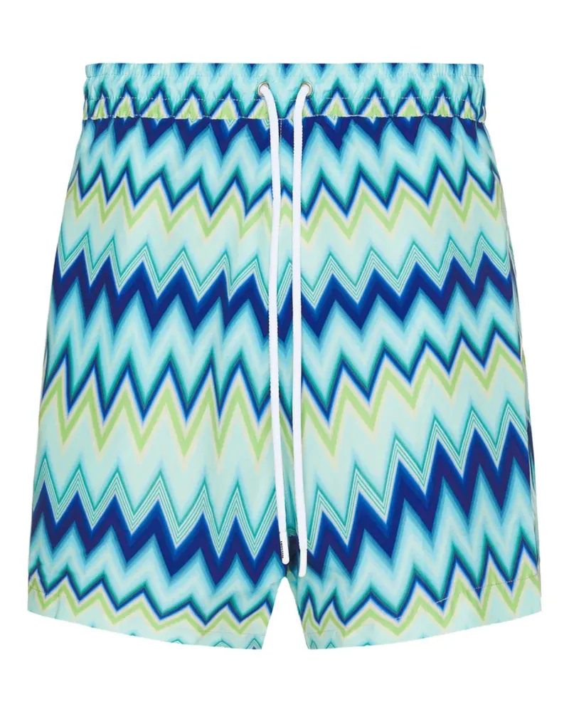 Missoni Badeshorts mit Zickzackmuster - Blau Blau