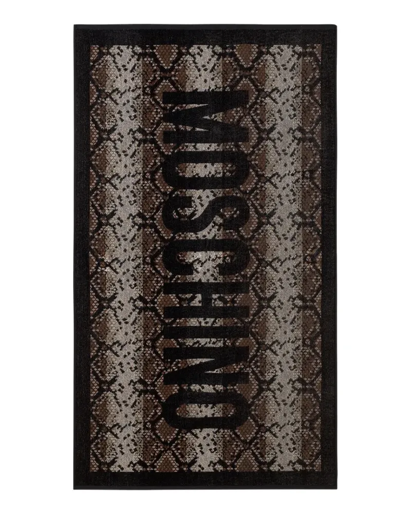 Moschino Strandtuch mit Schlangenprint - Schwarz Schwarz