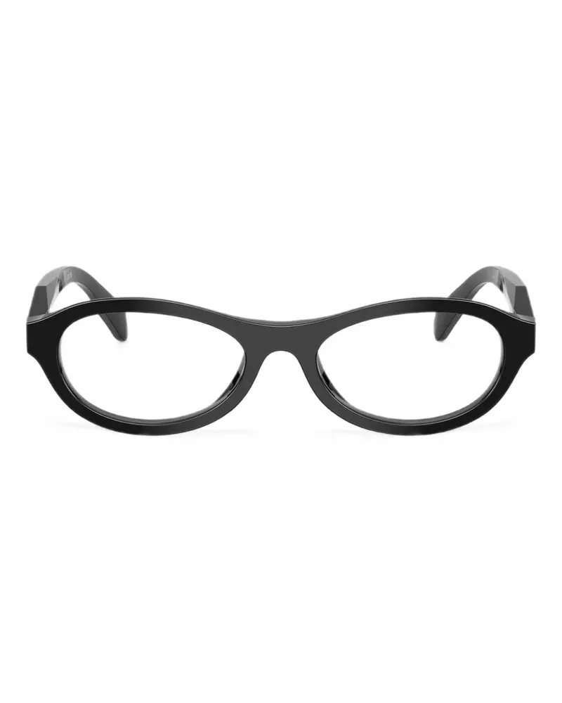 Prada Brille mit ovalem Gestell - Schwarz Schwarz