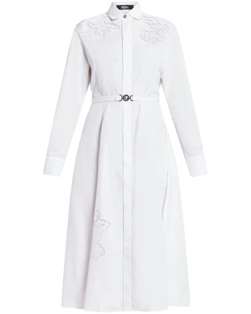 Versace Sangallo Hemdkleid mit Stickerei - Weiß Weiß