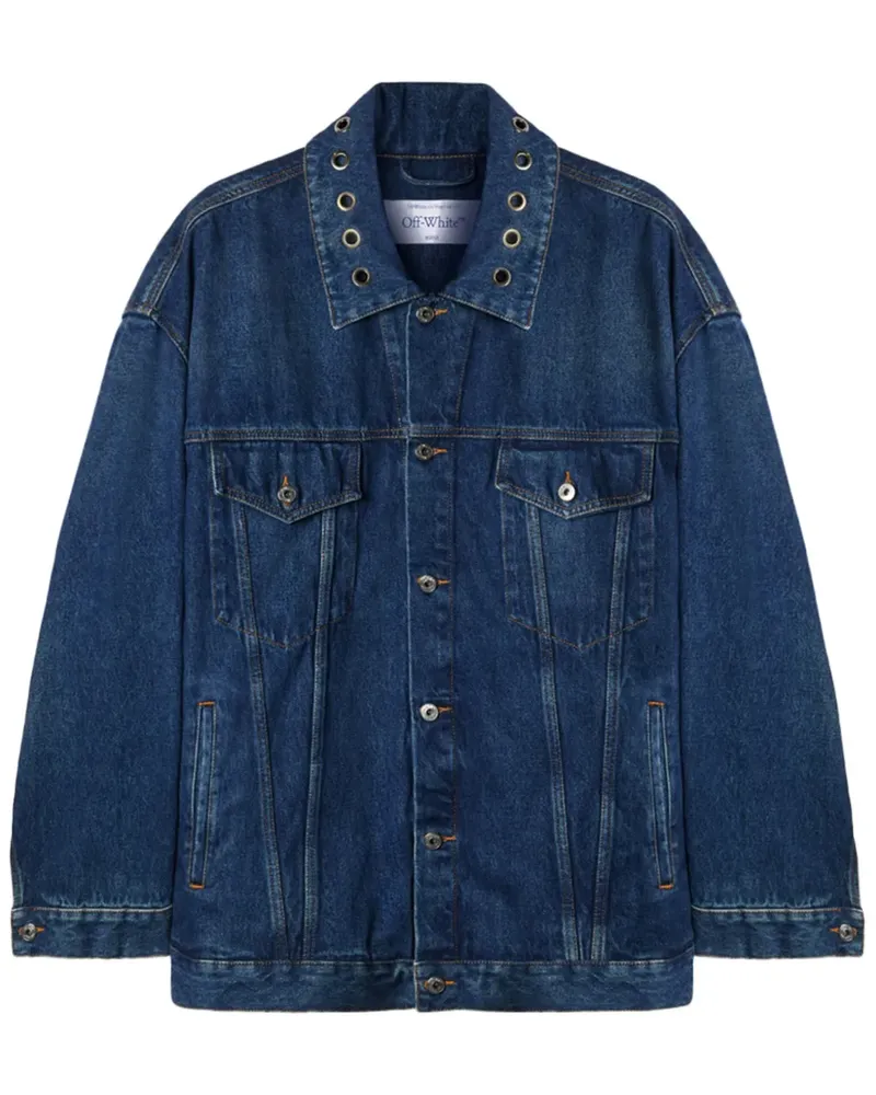 OFF-WHITE Jeansjacke mit Ösen - Blau Blau