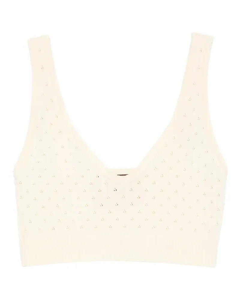 PLAN C V-neck sleeveless top - Nude Nude