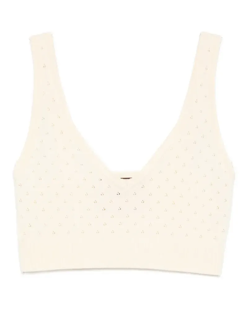 PLAN C V-neck sleeveless top - Nude Nude