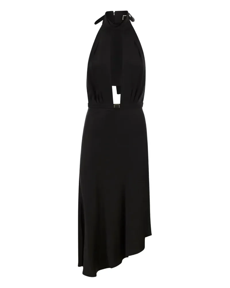 Elisabetta Franchi Asymmetrisches Midikleid mit Schal - Schwarz Schwarz