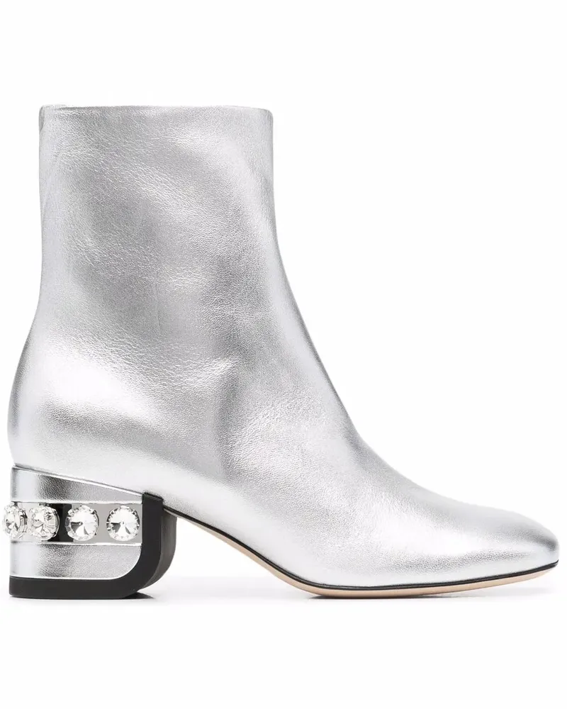Nicholas Kirkwood JJ Stiefeletten mit Kristallen 55mm - Silber Silber