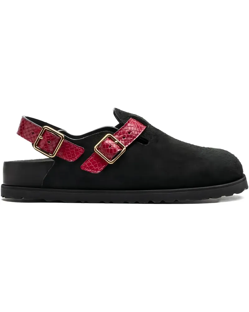 Birkenstock Mules mit Schlangen-Effekt - Schwarz Schwarz