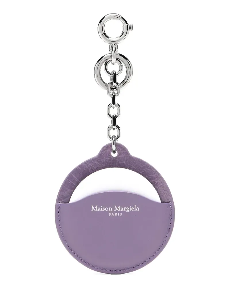 Maison Margiela crackled-leather Four Stitches keyring - Violett Violett