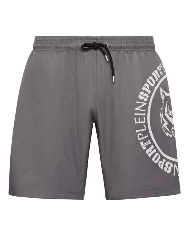 Philipp Plein Carbon Tiger Badeshorts - Grau Grau