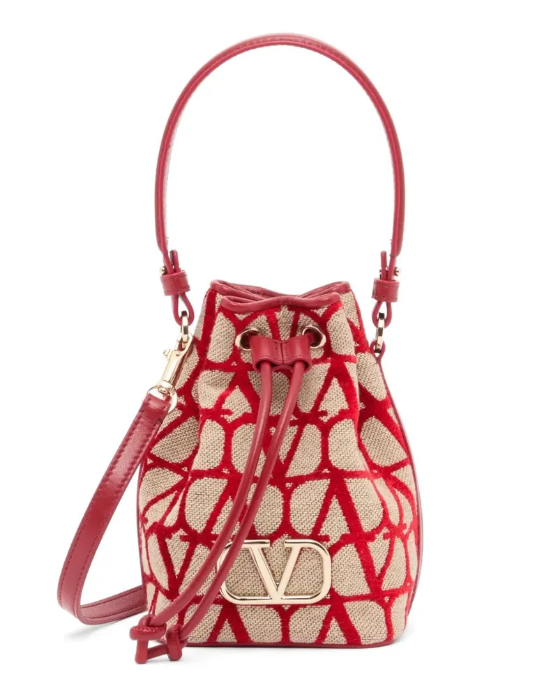 Valentino Garavani Mini Vlogo Signature Beuteltasche in Toile Iconographe - Nude Nude