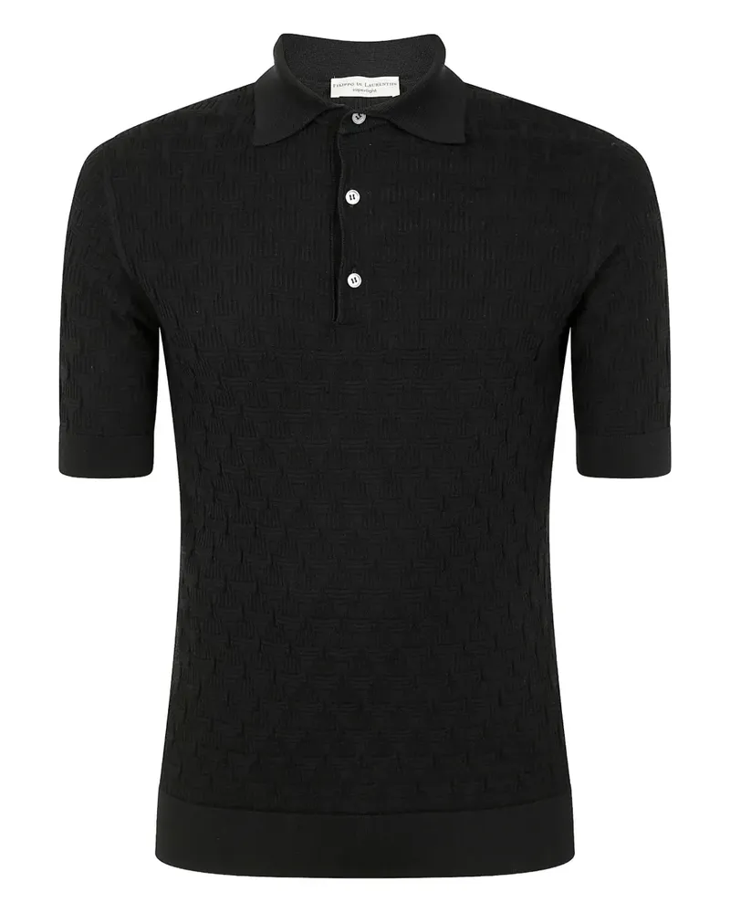 Filippo de Laurentiis Gestricktes Poloshirt - Schwarz Schwarz