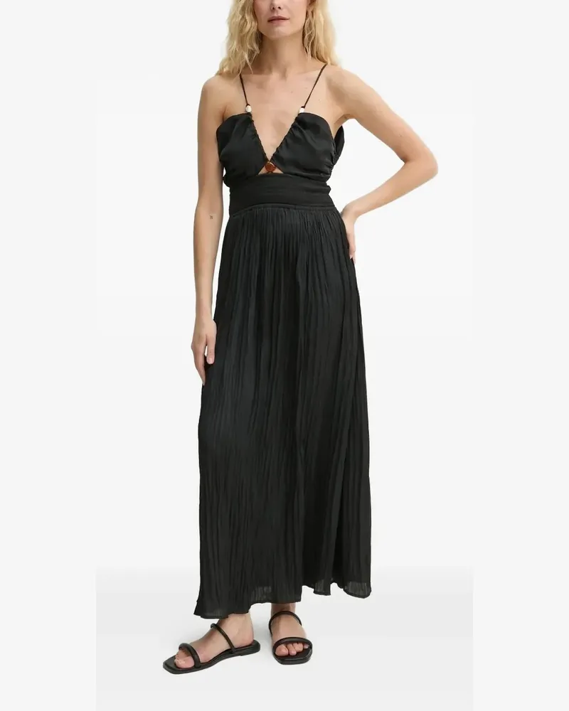 Sessùn Midikleid mit Falten - Schwarz Schwarz