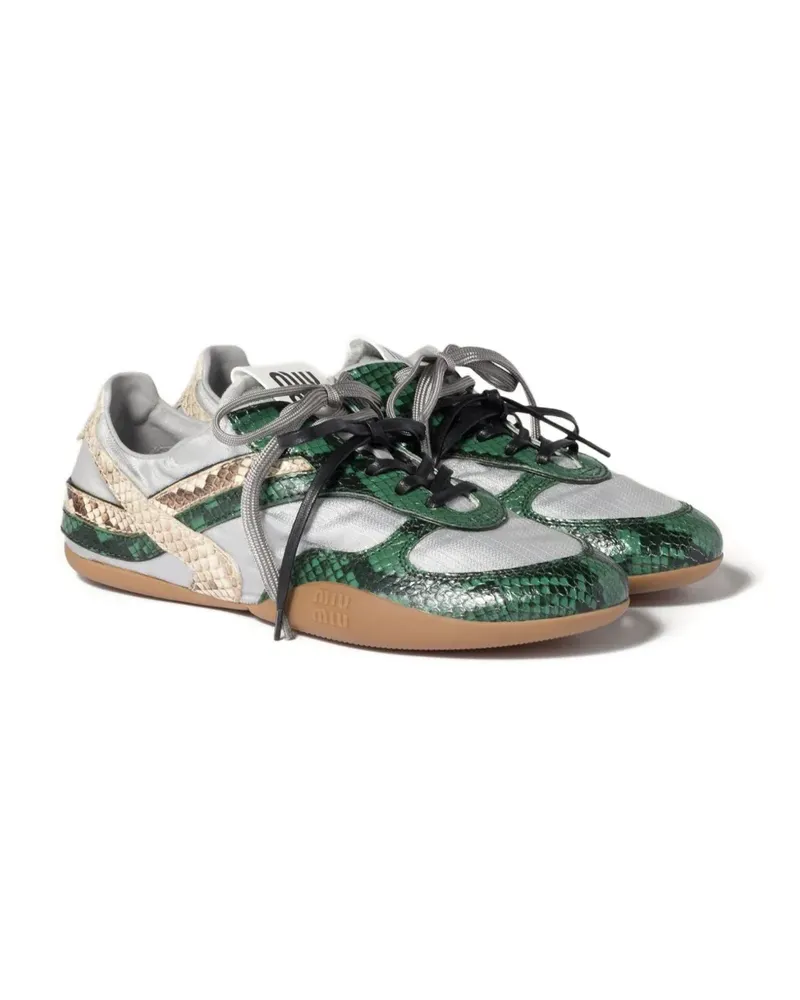 Miu Miu snakeskin-leather sneakers - Grau Grau