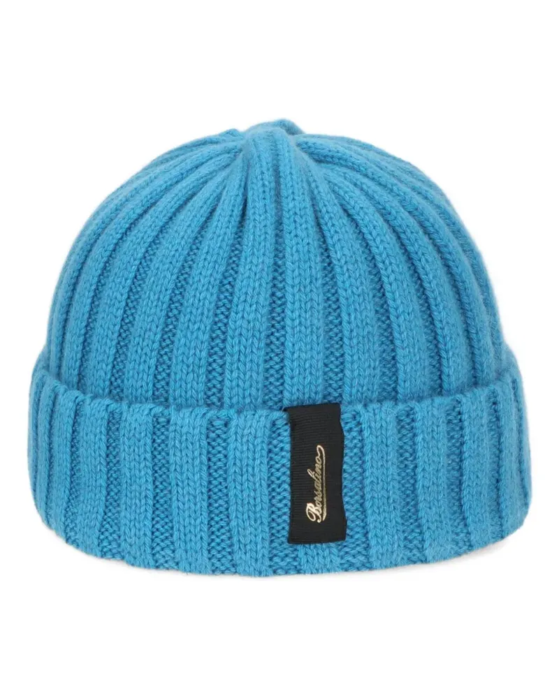 Borsalino ribbed cashmere beanie - Blau Blau