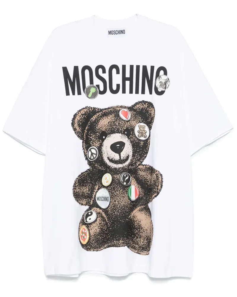 Moschino T-Shirtkleid mit Teddy-Print - Weiß Weiß
