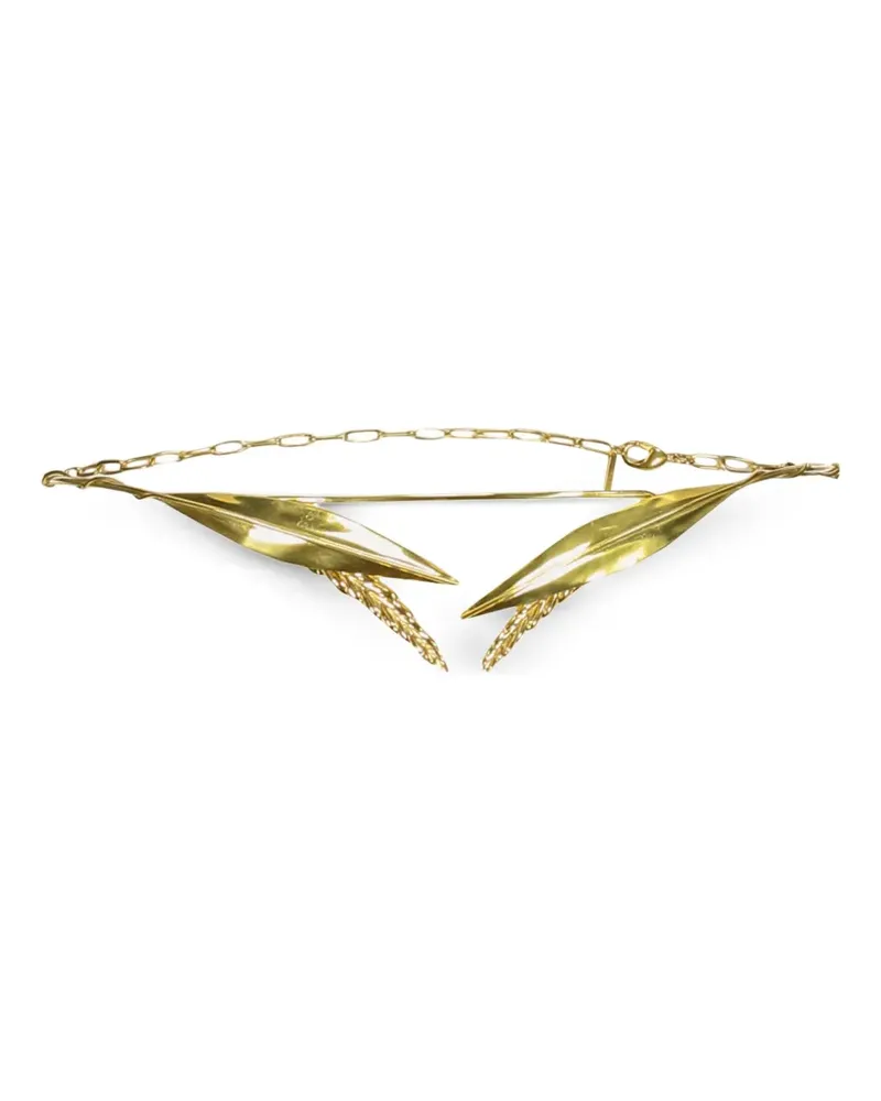 ELLERY leaf-detail chain-link necklace - Gold Gold