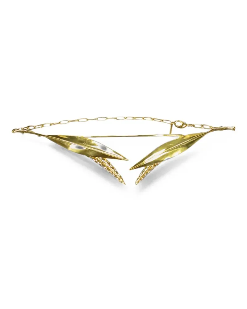 ELLERY leaf-detail chain-link necklace - Gold Gold