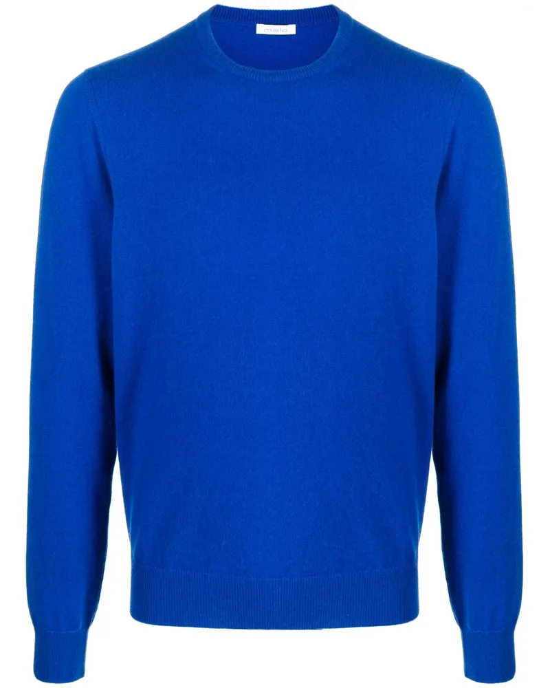 Malo Kaschmirpullover mit rundem Ausschnitt Blau