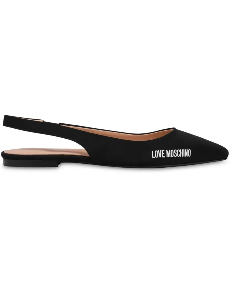 Moschino Ballerinas aus Leder - Schwarz Schwarz