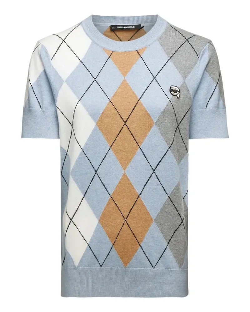 Karl Lagerfeld Ikon Pullover mit Argyle-Intarsie - Blau Blau