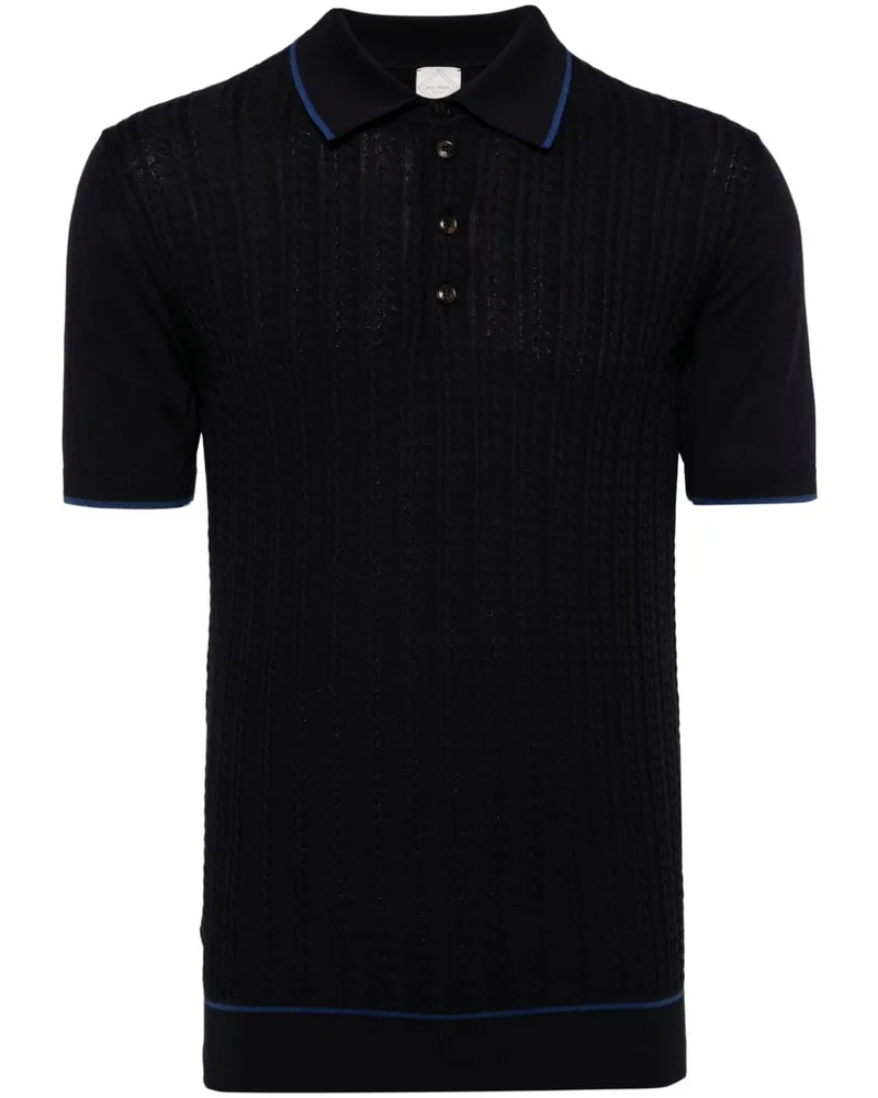 Pal Zileri Poloshirt in 3D-Strick - Blau Blau