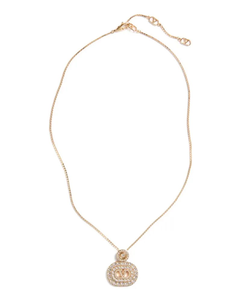 Valentino Garavani VLogo Signature metal and Swarovski® crystal necklace - Gold Gold