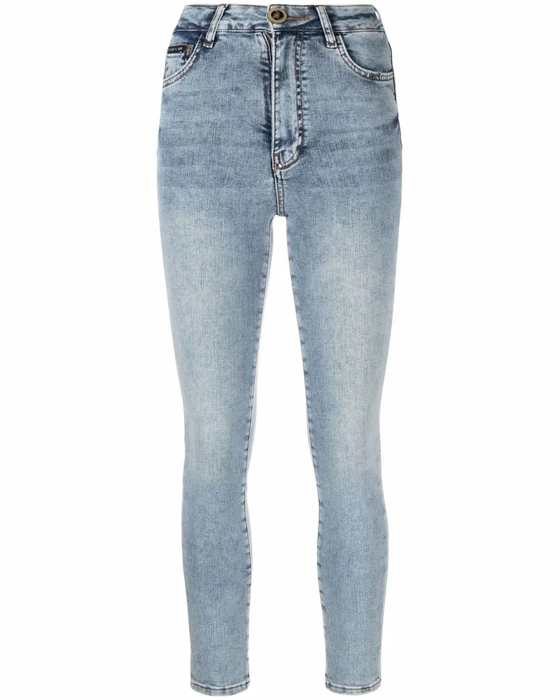 Philipp Plein Skinny-Jeans mit Totenkopf - Blau Blau