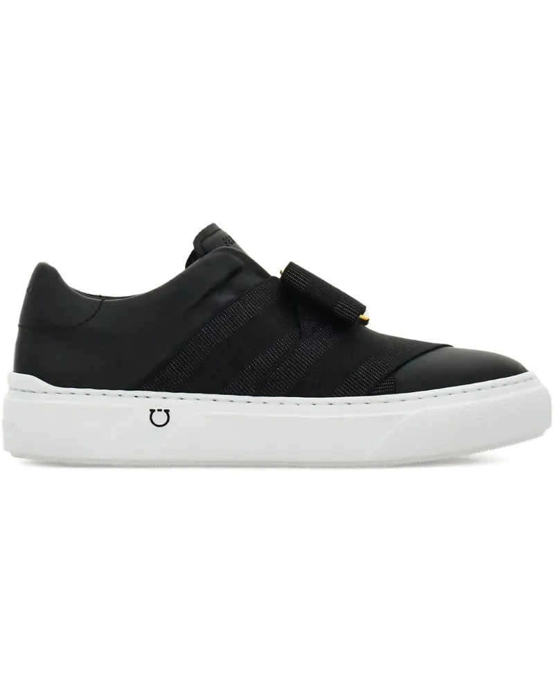 Ferragamo Slip-On-Sneakers mit Maxi-Schleife - Schwarz Schwarz