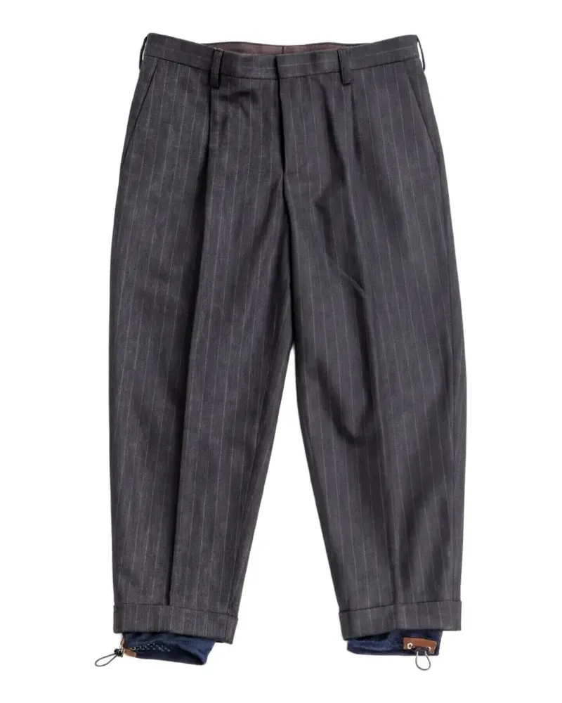 kolor pinstripe pleated trousers - Grau Grau