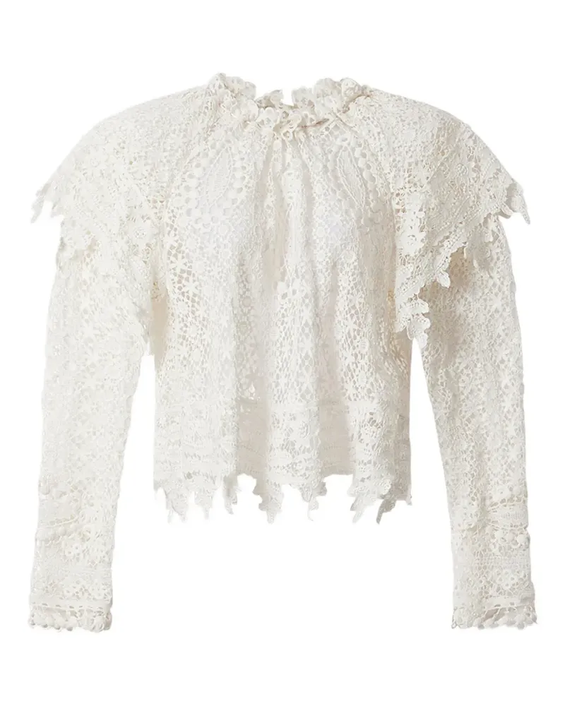 Isabel Marant Gerüschtes Hyliana Spitzentop - Weiß Weiß