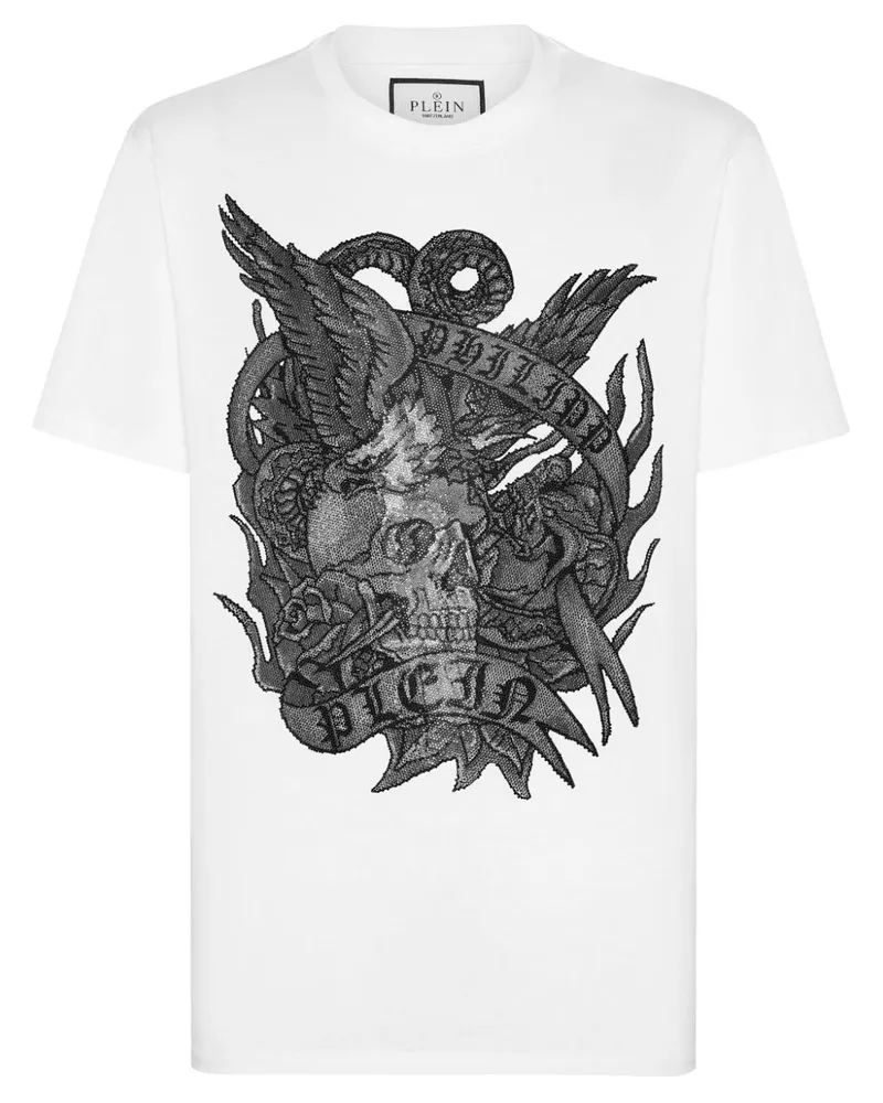 Philipp Plein T-Shirt mit Tattoo - Weiß Weiß