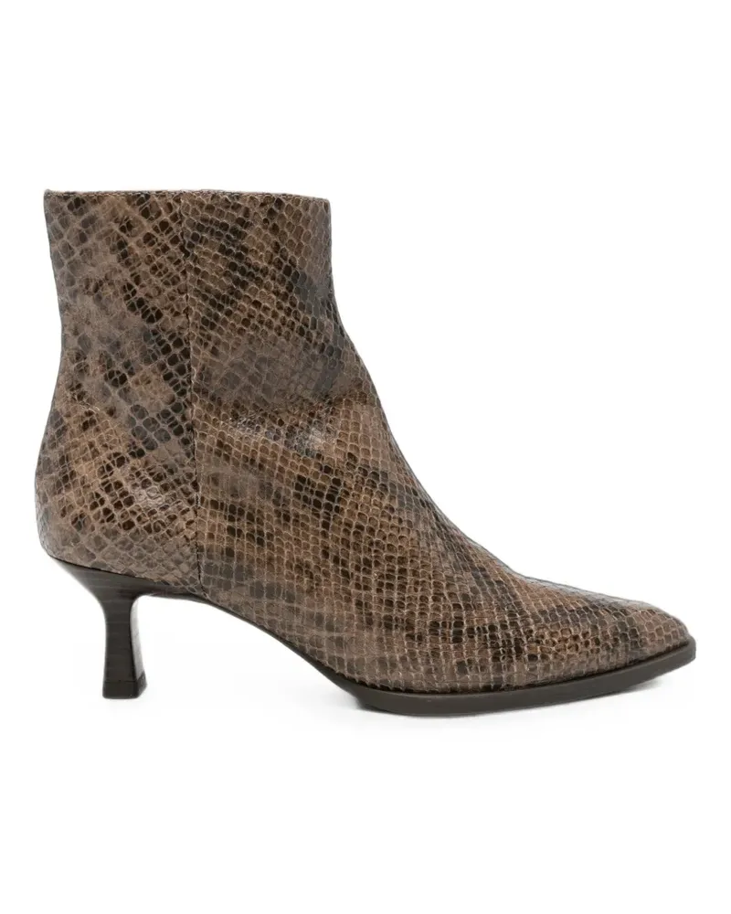 Unisa snake-effect leather ankle boots - Braun Braun