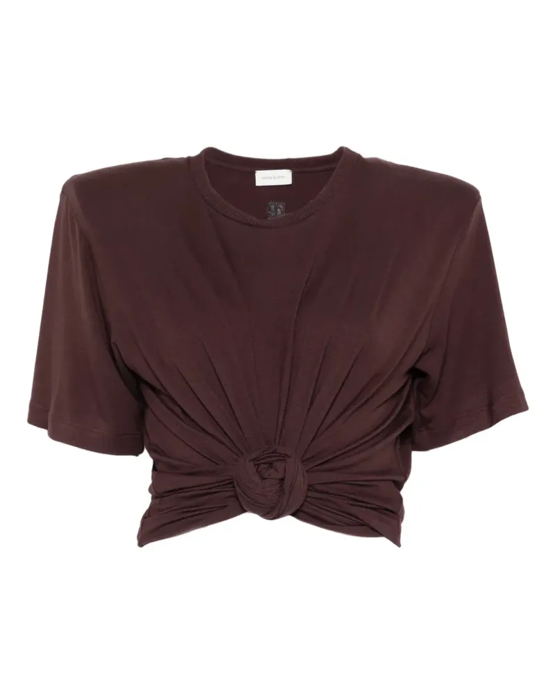 Magda Butrym T-Shirt mit Knotendetail - Braun Braun