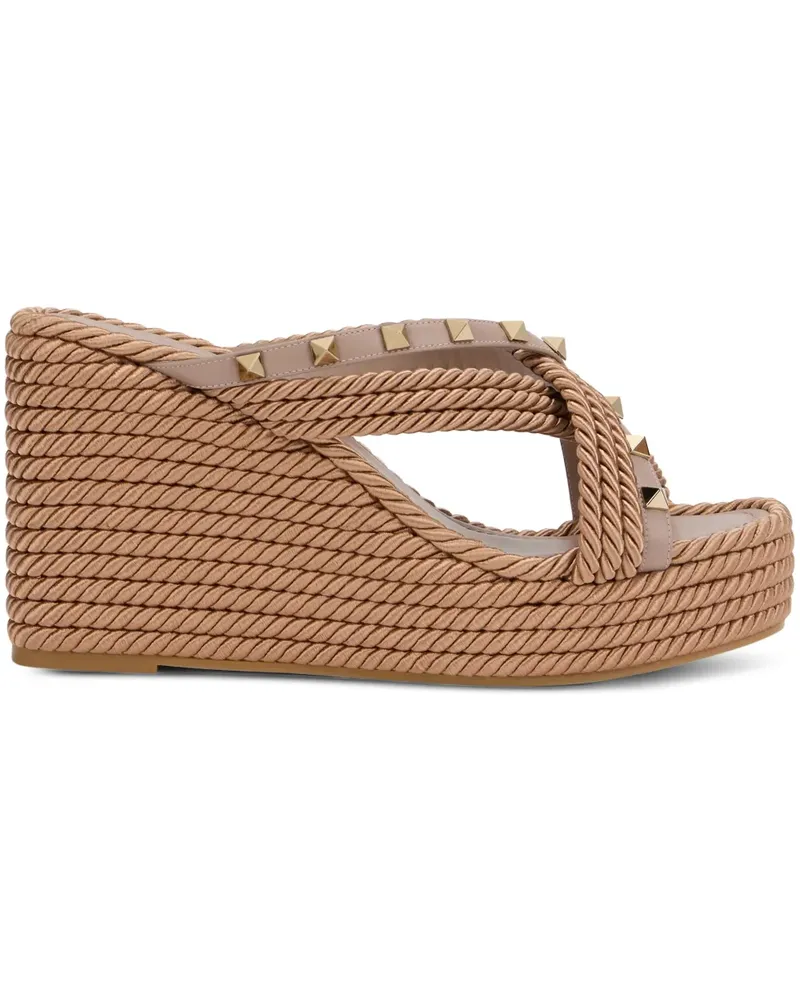 Valentino Garavani Plateau-Sandalen mit Logo - Nude Nude