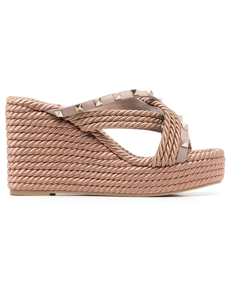 Valentino Garavani Plateau-Sandalen mit Logo - Nude Nude