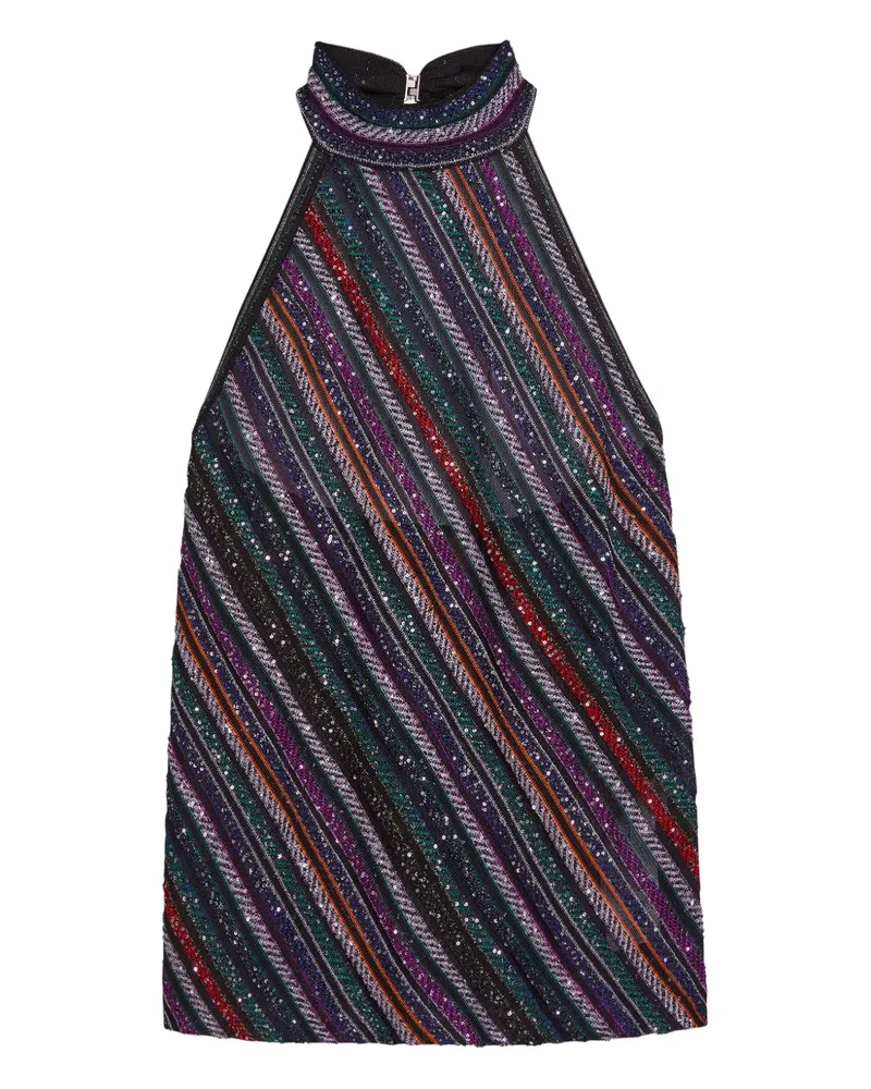 Missoni striped sequin halter top - Schwarz Schwarz