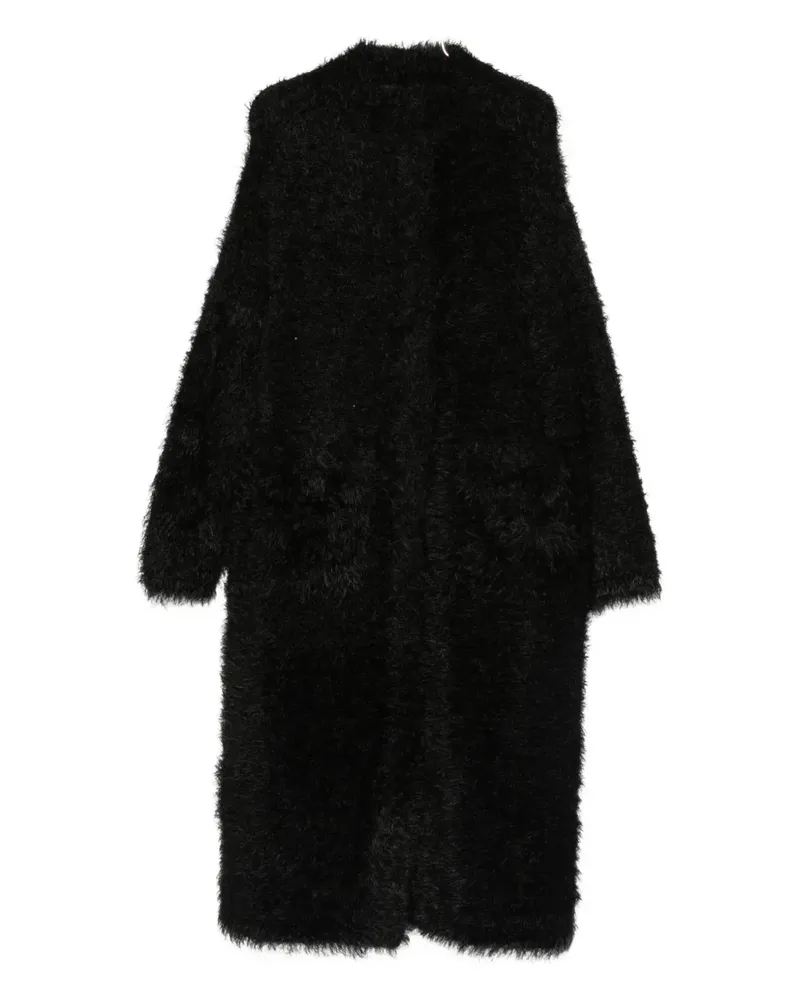 Emporio Armani fur-effect oversized coat - Schwarz Schwarz