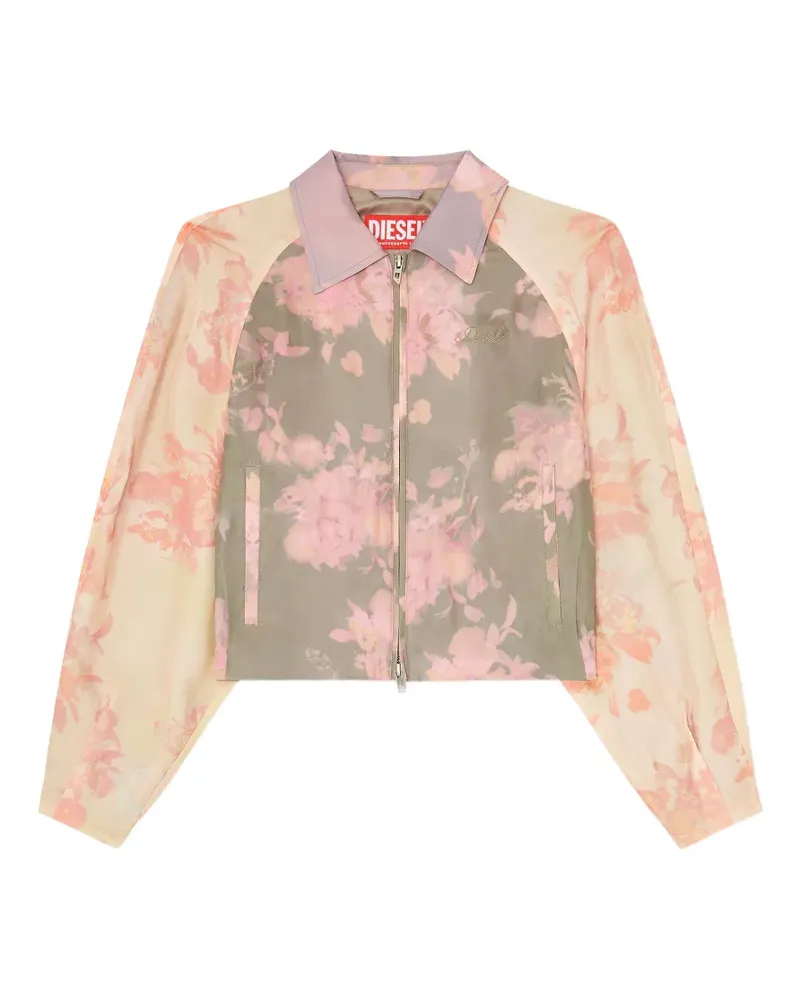 Diesel floral-print bomber jacket - Nude Nude