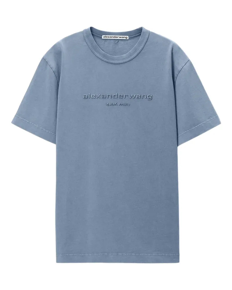 Alexander Wang T-Shirt mit Logo-Stickerei - Blau Blau