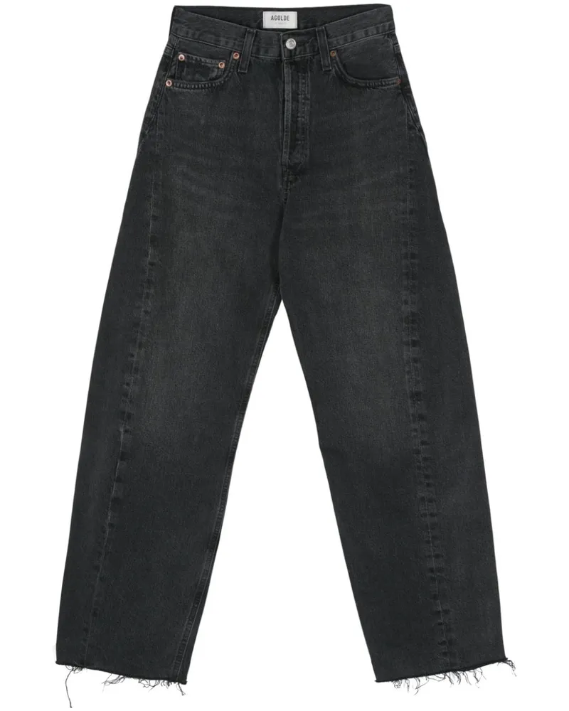 AGOLDE Hoch sitzende Luna Tapered-Jeans - Schwarz Schwarz