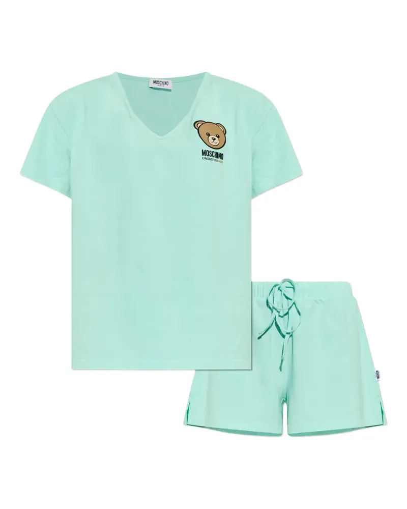 Moschino Zweiteiliger Pyjama mit Logo - Grün Grün