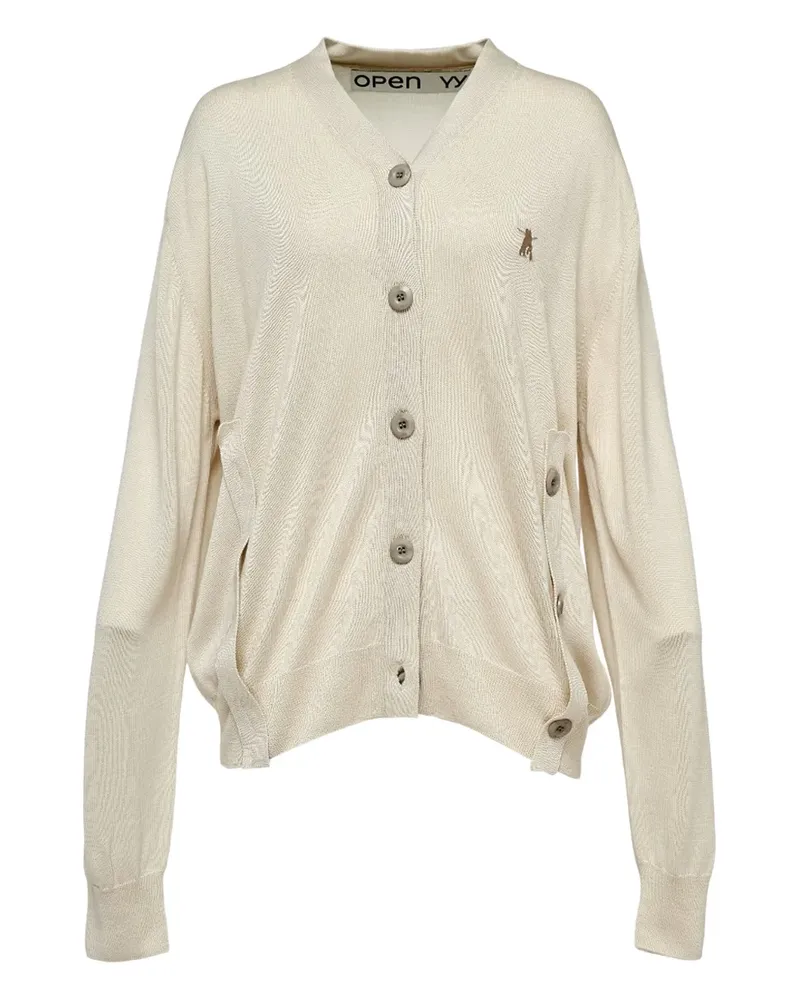 OPEN YY Cardigan mit V-Ausschnitt - Nude Nude
