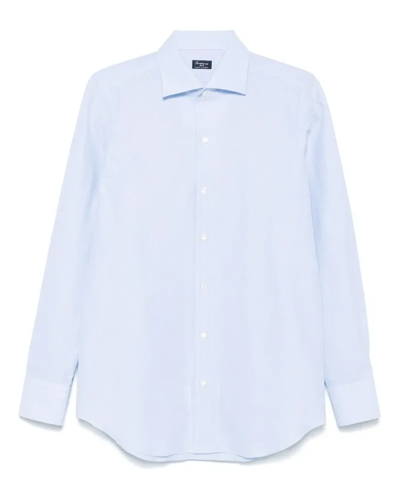 Finamore 1925 Hemd mit Mikro-Muster - Blau Blau