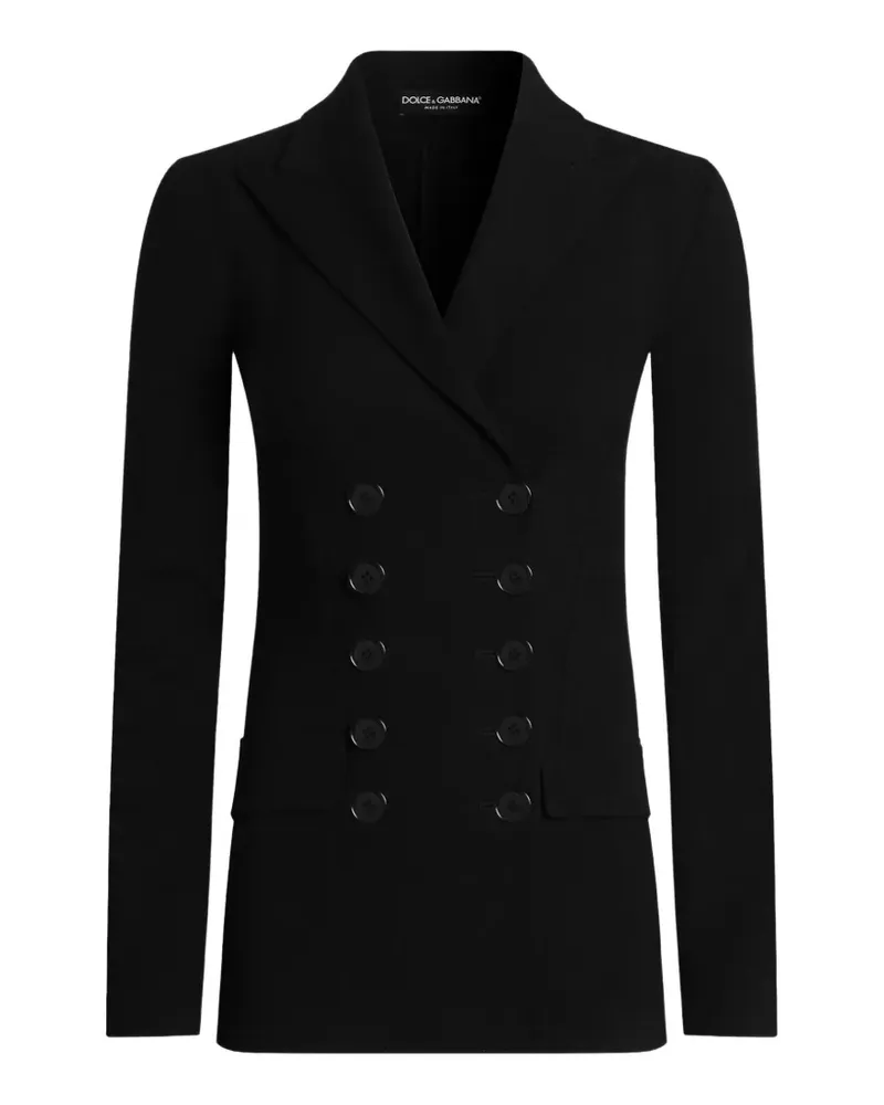 Dolce & Gabbana Doppelreihige Jacke aus Wolle - Schwarz Schwarz
