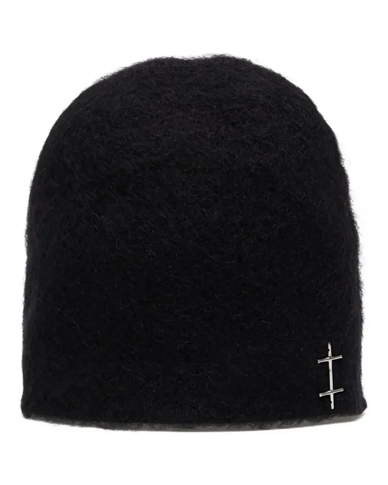 Heliot Emil H-detail merino-wool beanie - Schwarz Schwarz